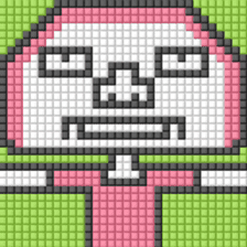 8-bit pixel Kamaboko boy sticker #10606186