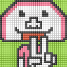 8-bit pixel Kamaboko boy sticker #10606187