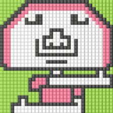 8-bit pixel Kamaboko boy sticker #10606189