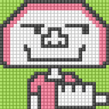 8-bit pixel Kamaboko boy sticker #10606190