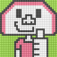8-bit pixel Kamaboko boy sticker #10606191
