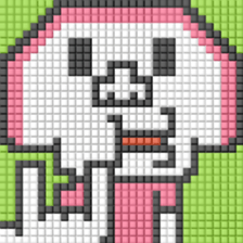 8-bit pixel Kamaboko boy sticker #10606192