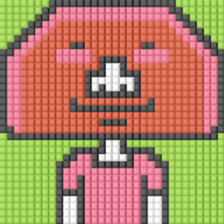 8-bit pixel Kamaboko boy sticker #10606198