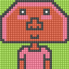 8-bit pixel Kamaboko boy sticker #10606199