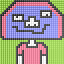 8-bit pixel Kamaboko boy sticker #10606200