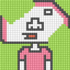 8-bit pixel Kamaboko boy sticker #10606206