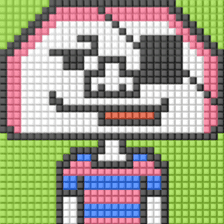 8-bit pixel Kamaboko boy sticker #10606210