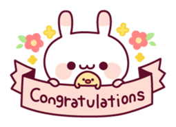 Celebration of a rabbit and the chick sticker #10606818