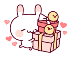 Celebration of a rabbit and the chick sticker #10606849