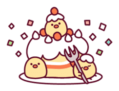 Celebration of a rabbit and the chick sticker #10606853