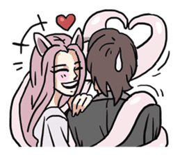 AsB - 112 I'm A Heart Fox sticker #10607533