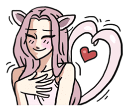 AsB - 112 I'm A Heart Fox sticker #10607535