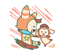 Cute & fuzzy "POPIN tribe" sticker #10607856