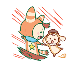 Cute & fuzzy "POPIN tribe" sticker #10607856