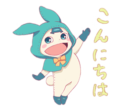 Cute & fuzzy "POPIN tribe" sticker #10607859