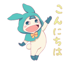 Cute & fuzzy "POPIN tribe" sticker #10607859