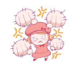 Cute & fuzzy "POPIN tribe" sticker #10607863