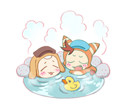 Cute & fuzzy "POPIN tribe" sticker #10607874