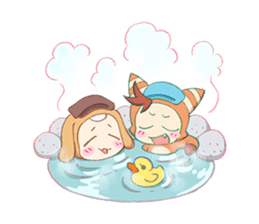 Cute & fuzzy "POPIN tribe" sticker #10607874