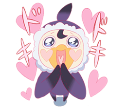 Cute & fuzzy "POPIN tribe" sticker #10607877