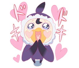 Cute & fuzzy "POPIN tribe" sticker #10607877