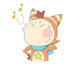 Cute & fuzzy "POPIN tribe" sticker #10607880