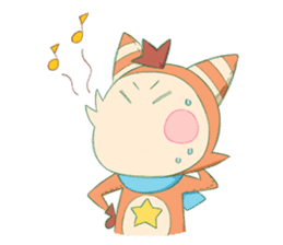 Cute & fuzzy "POPIN tribe" sticker #10607880