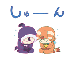 Cute & fuzzy "POPIN tribe" sticker #10607885