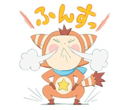 Cute & fuzzy "POPIN tribe" sticker #10607891