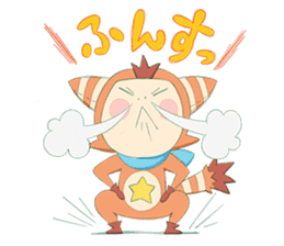 Cute & fuzzy "POPIN tribe" sticker #10607891