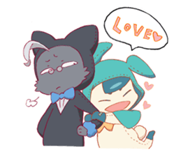 Cute & fuzzy "POPIN tribe" sticker #10607893