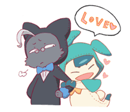 Cute & fuzzy "POPIN tribe" sticker #10607893