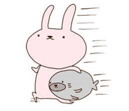 Rabbit and Seal Sticker sticker #10608272