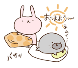 Rabbit and Seal Sticker sticker #10608274
