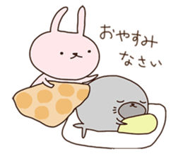 Rabbit and Seal Sticker sticker #10608275