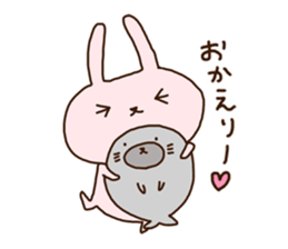 Rabbit and Seal Sticker sticker #10608279