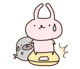Rabbit and Seal Sticker sticker #10608296