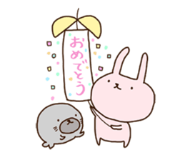 Rabbit and Seal Sticker sticker #10608298