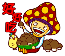 Mushroom Boy and Chicken sticker #10609120