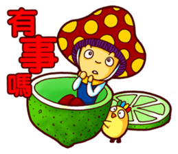 Mushroom Boy and Chicken sticker #10609143