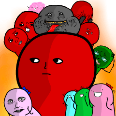 Red and weird Friends