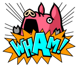 PIGGIE the Pinky Pig-ONOMATOPOEIA- sticker #10610638