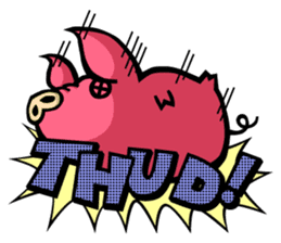 PIGGIE the Pinky Pig-ONOMATOPOEIA- sticker #10610655
