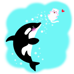 sea creatures & kitten & flower !