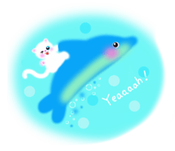 sea creatures & kitten & flower ! sticker #10612399