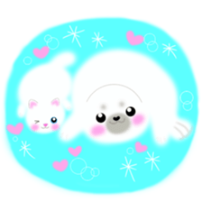 sea creatures & kitten & flower ! sticker #10612401