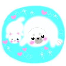 sea creatures & kitten & flower ! sticker #10612401