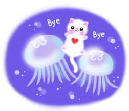 sea creatures & kitten & flower ! sticker #10612428