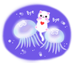 sea creatures & kitten & flower ! sticker #10612428