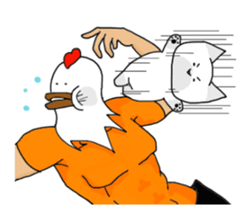 The time of a cat, chicken sticker #10616140